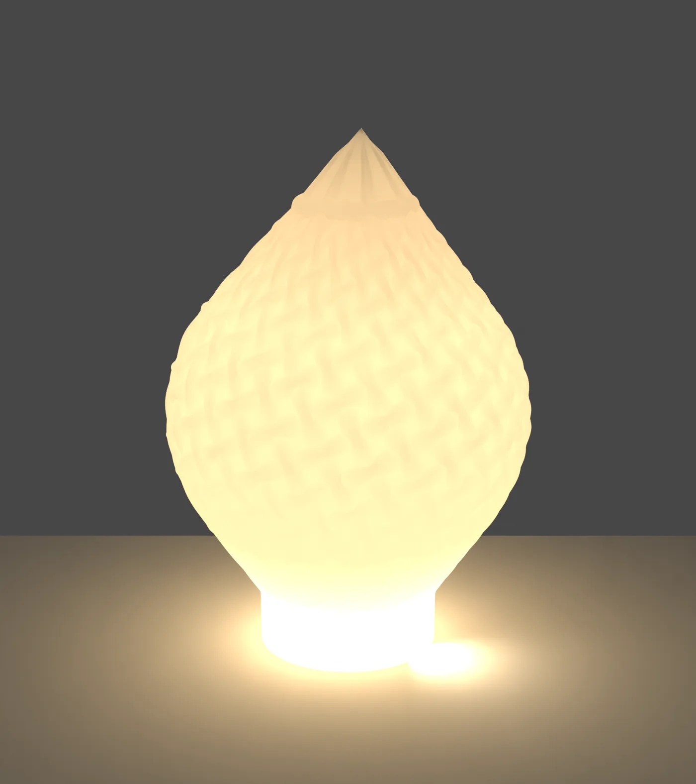 Knot lit, the weave crossings glowing